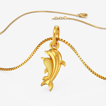 Serene Dolphin Gold Pendant