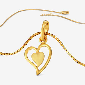 Leaf Embrace Heart Gold Pendant