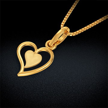 Leaf Embrace Heart Gold Pendant