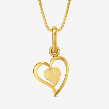Leaf Embrace Heart Gold Pendant