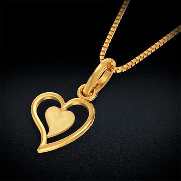 Leaf Embrace Heart Gold Pendant