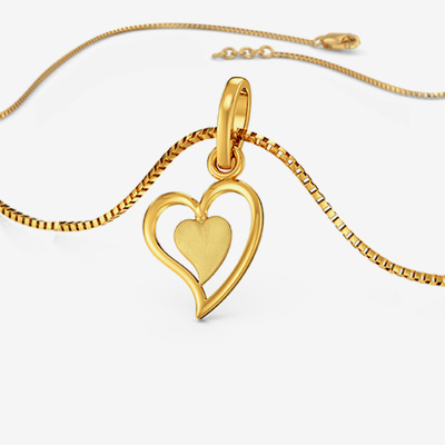 Leaf Embrace Heart Gold Pendant