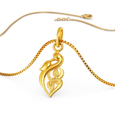 Peacock Symphony Gold Pendant