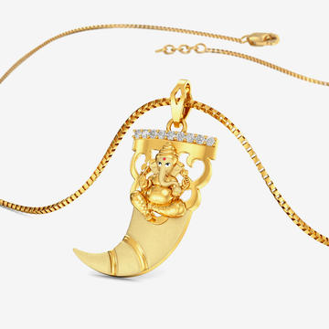 Fierce Protection Ganesha Gold Pendant