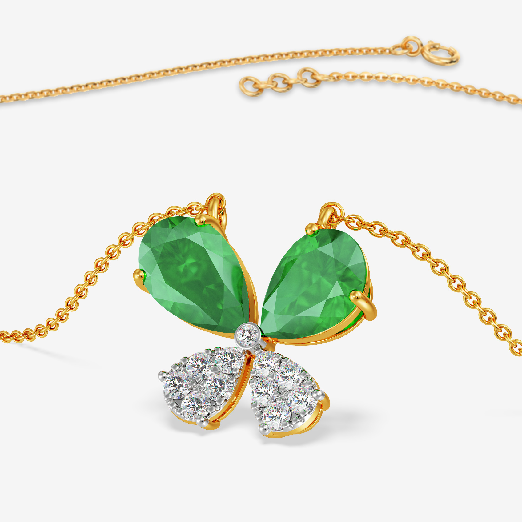Verdant Butterfly Diamond Pendant