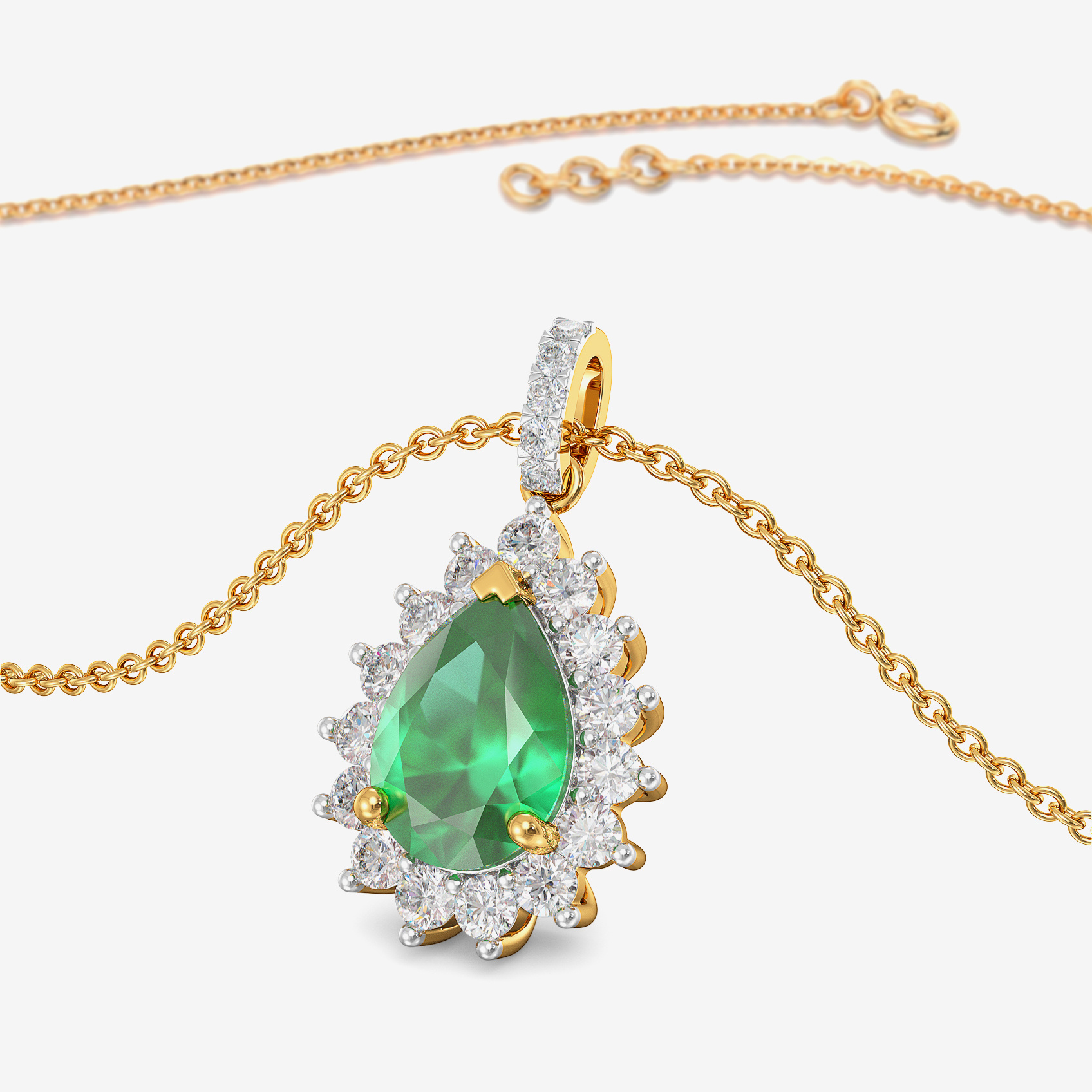 Green Dew Charm Diamond Pendant
