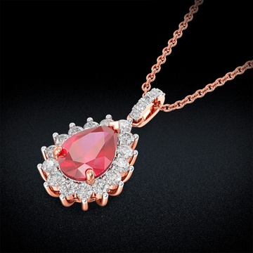 Crimson Dew Diamond Pendant