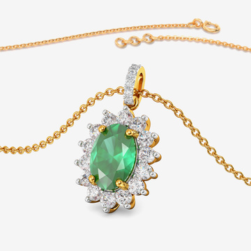Emerald Radiance Diamond Pendant