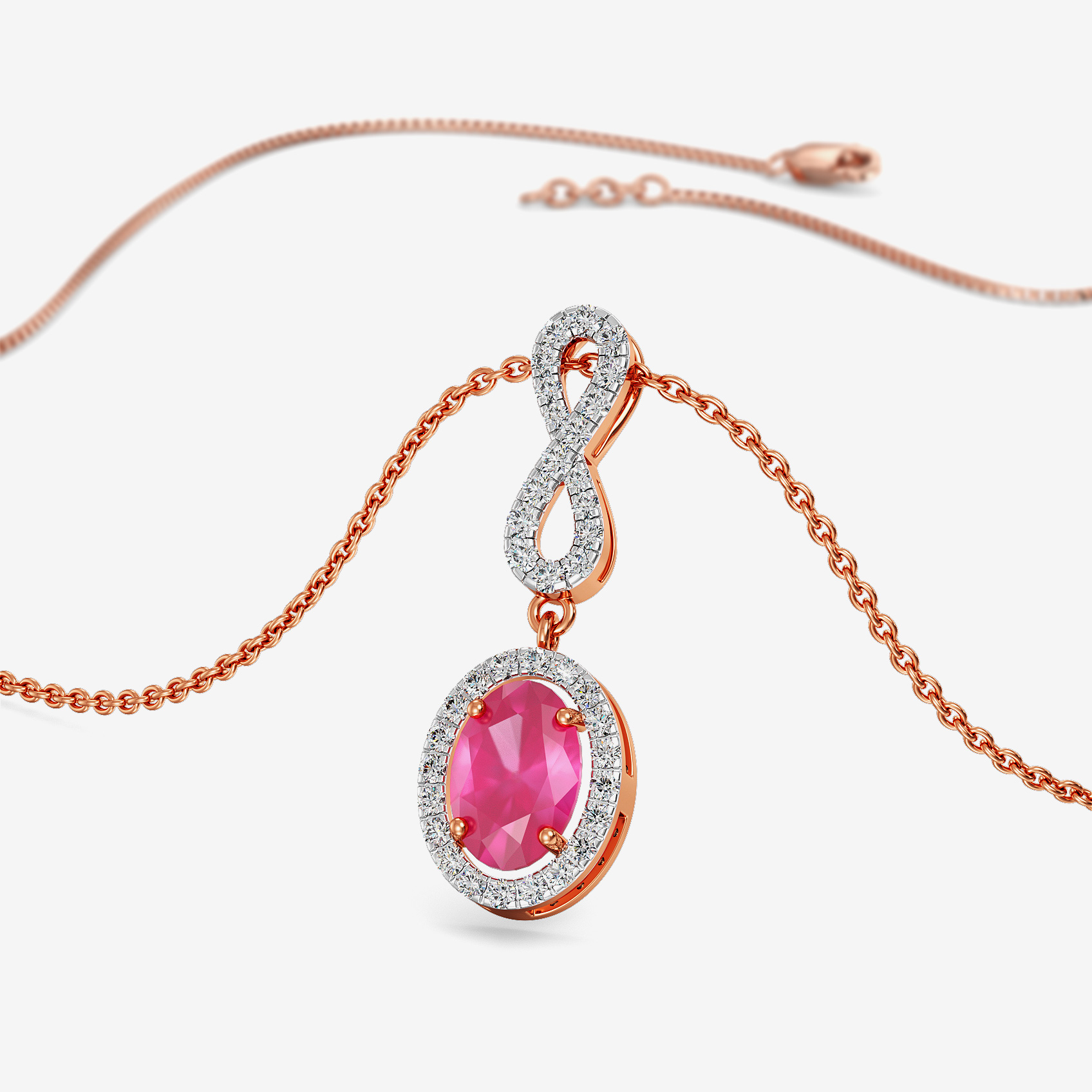 Endless Radiance Ruby Diamond Pendant