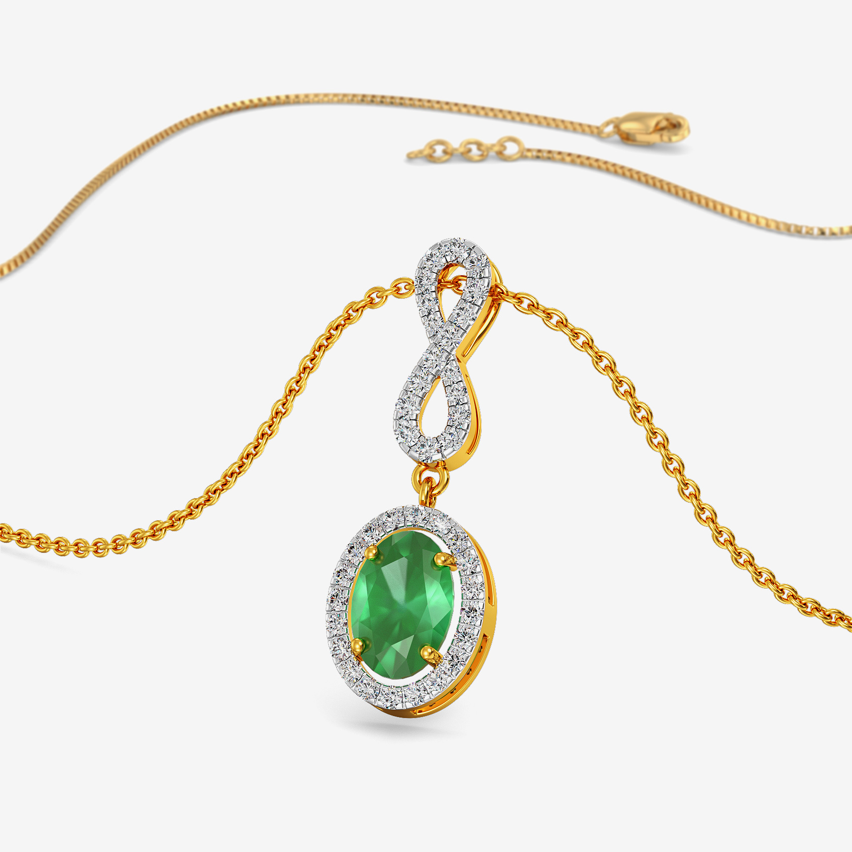 Eternal Emerald Drop Diamond Pendant