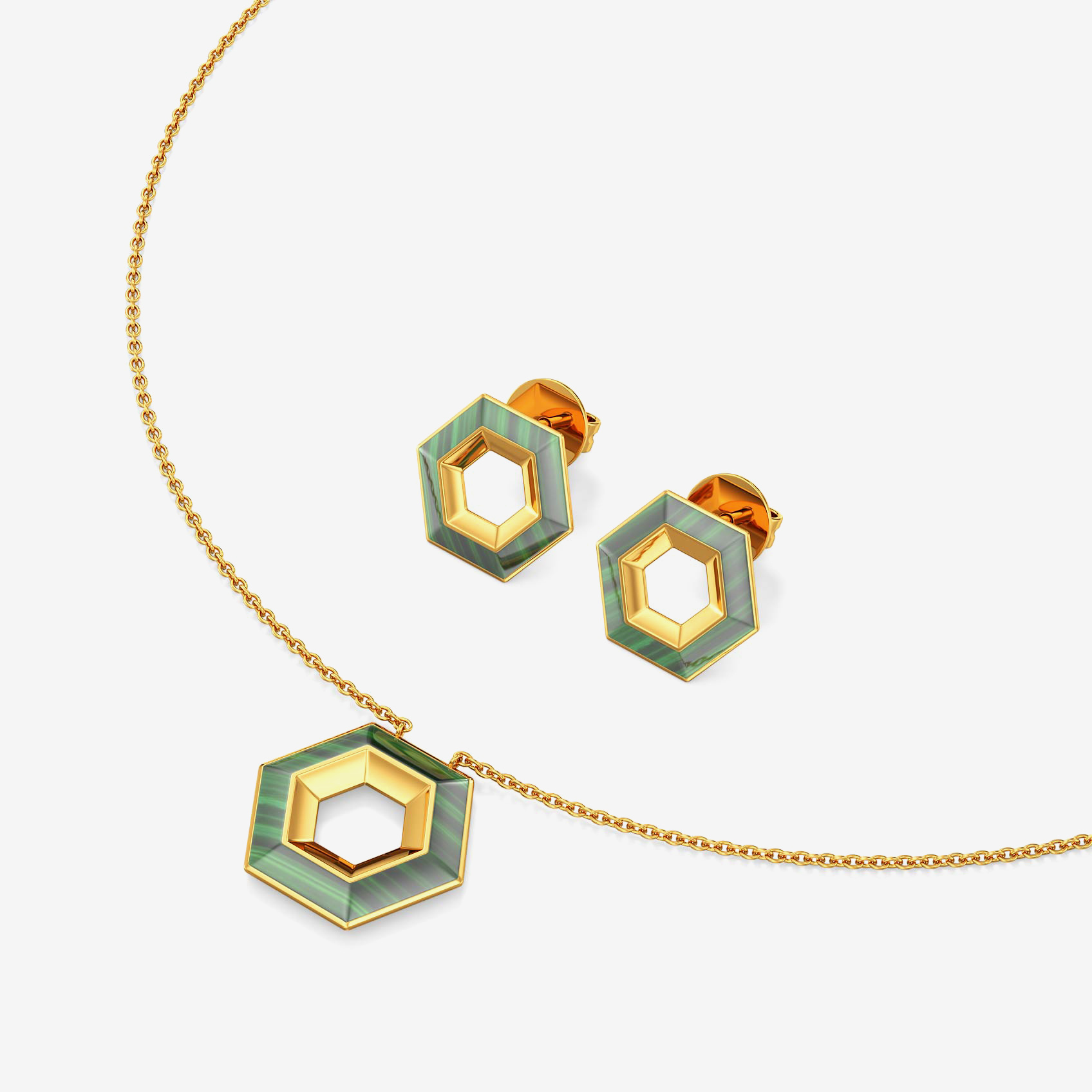 Pentagon Poise Necklace Set