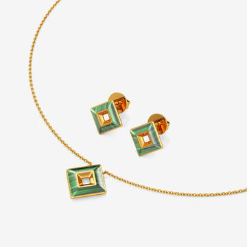 Square Spark Necklace Set