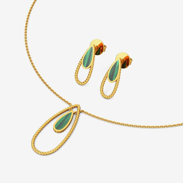 Drop Charm Necklace Set
