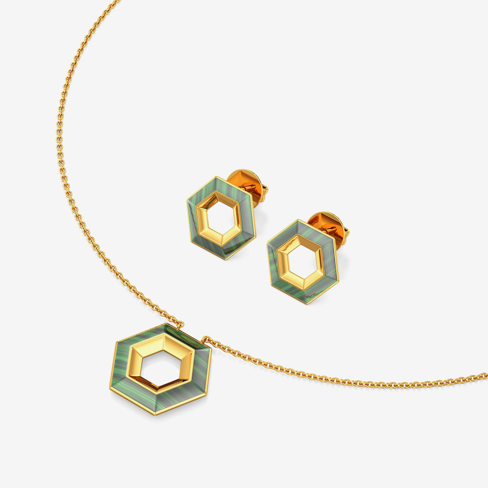 Pentagon Poise Necklace Set