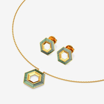 Pentagon Poise Necklace Set