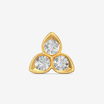 Charming clover diamond nose pin
