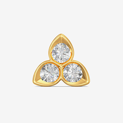 Charming clover diamond nose pin
