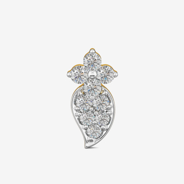 Leaf floret diamond nose ring
