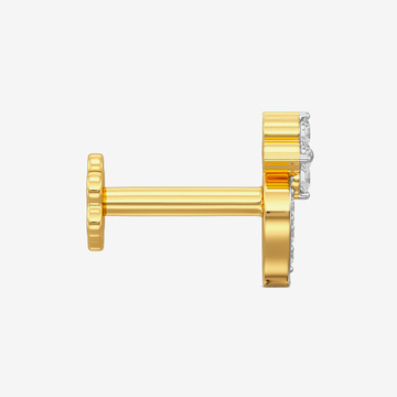 Leaf floret diamond nose ring