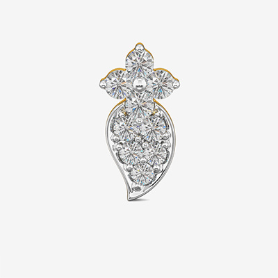 Leaf floret diamond nose ring