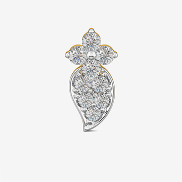 Leaf floret diamond nose ring
