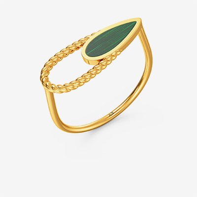 Greenish Dewdrop youth thin Ring