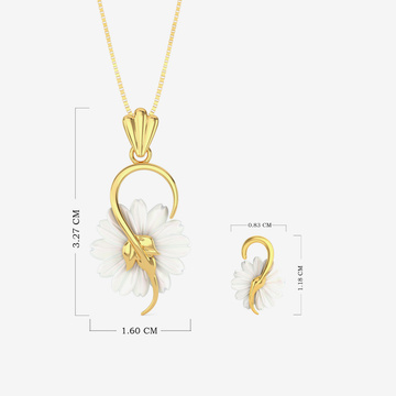 Floral Gold Pendant Set