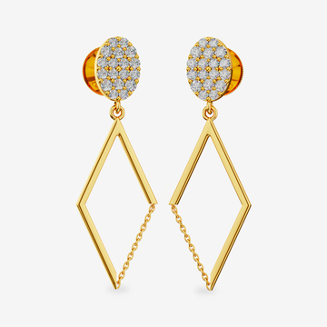 Majestic Monarch Hanging Gold Earring