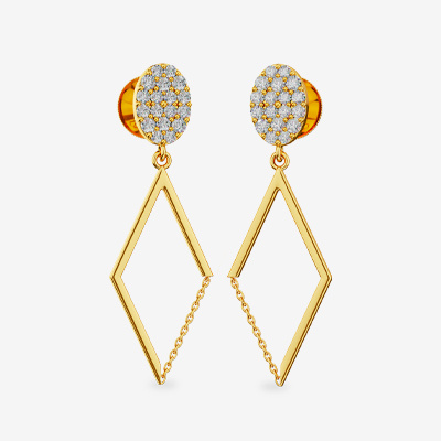 Majestic Monarch Hanging Gold Earring