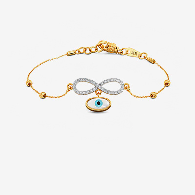 Modern Infinite Evil Eye gold Bracelet