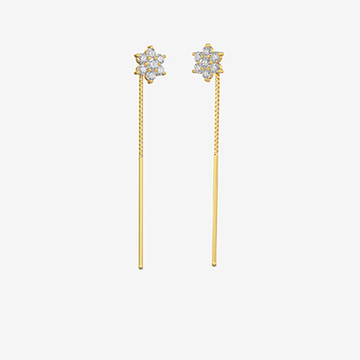 Gold Star  Threader Earring