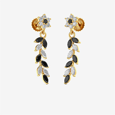 Gold Floral Leaf Earring