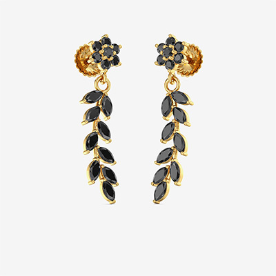 Gold Floral Leaf Earring