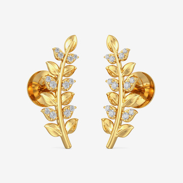 Gold Leaf Stud Earring