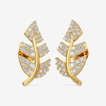 Gold Leaf Stud Earring