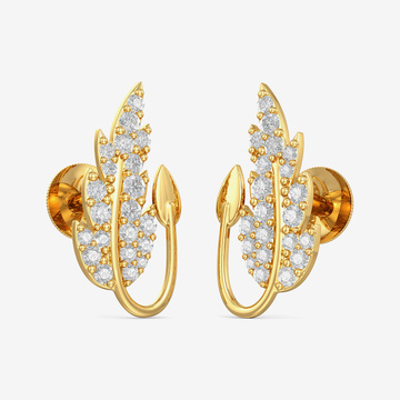 Gold Leaf Stud Earring