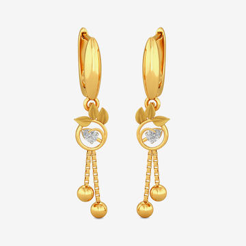Gold Leaf Cluster Clip On Earrings