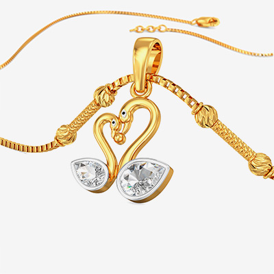Golden Swan Love Pendant